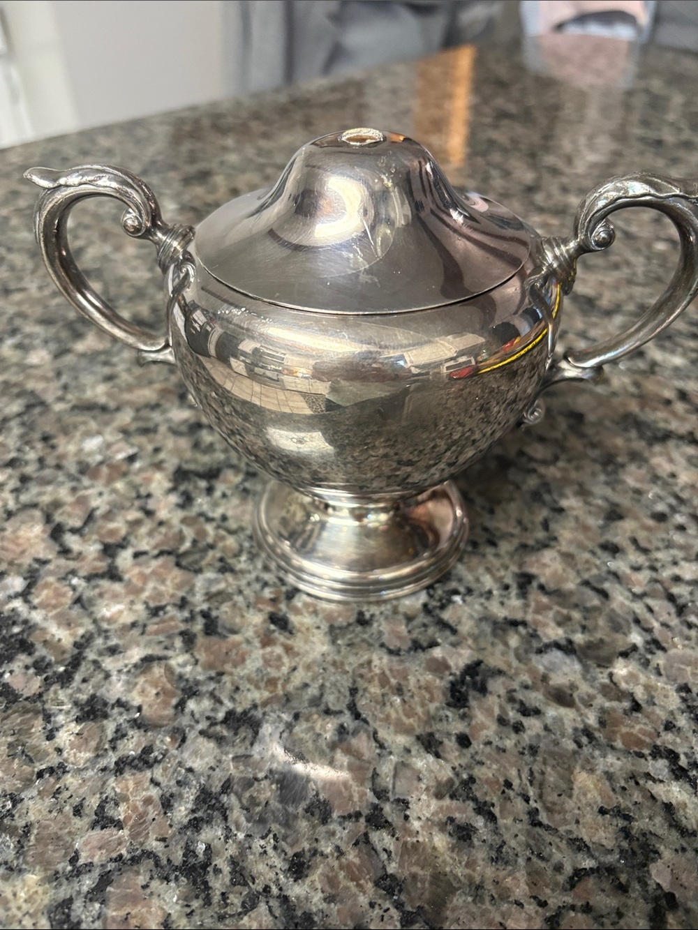 Wallace Silver C9655 Silver Plate Covered Sugar Bowl